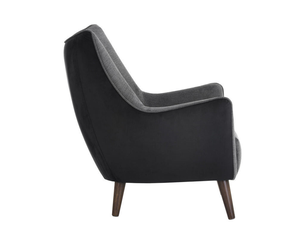 Sorrel Lounge Chair - Polo Club Kohl Grey / Abbington Black | Sunpan Furniture - 105464