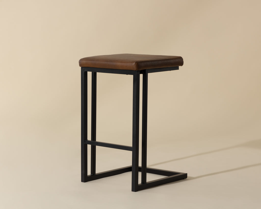 Boone Counter Stool - Black - Bravo Cognac | Sunpan Furniture - 104957