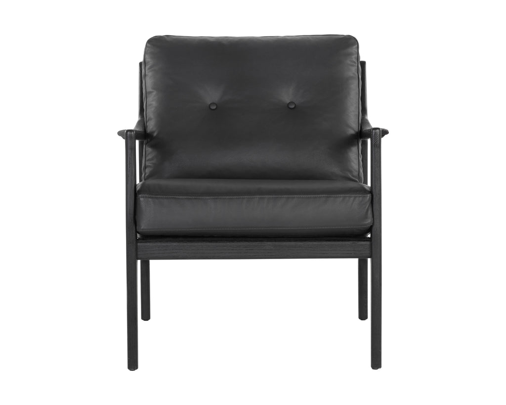 Gilmore Lounge Chair - Black - Black Leather | Sunpan Furniture - 106691