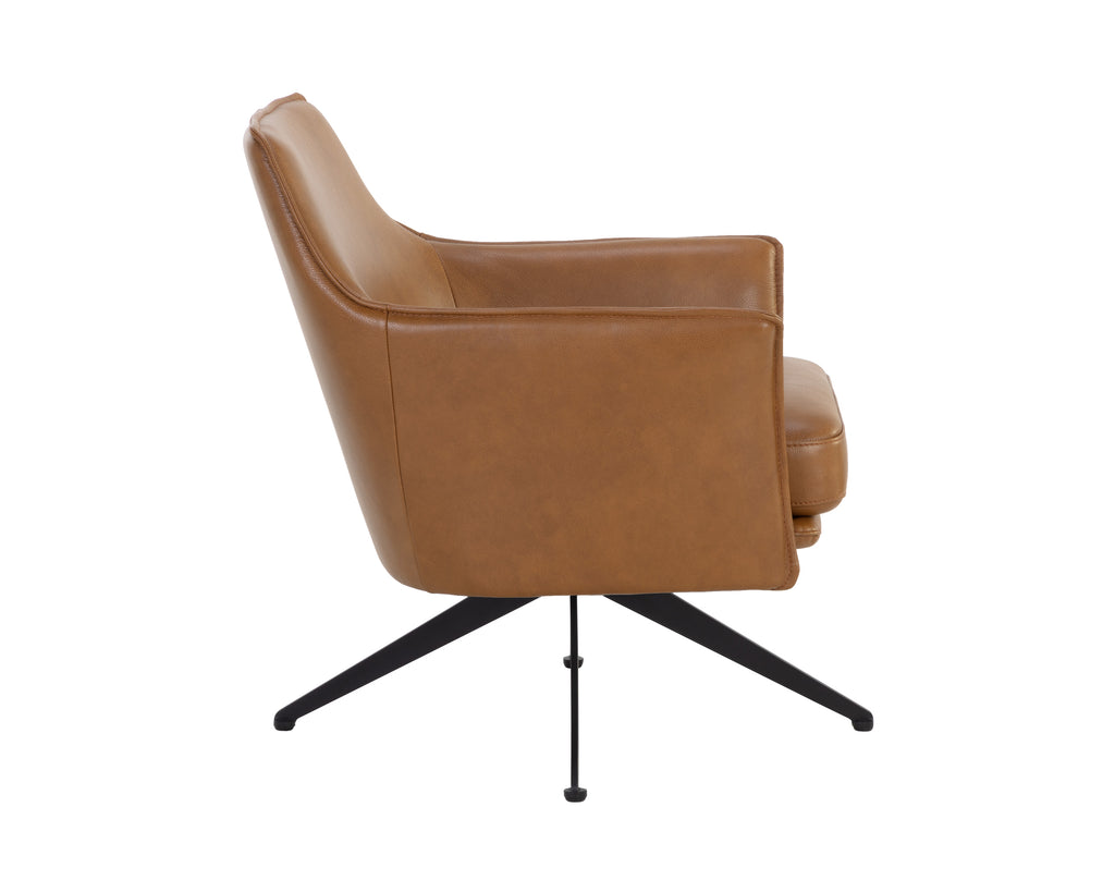 Crosby Swivel Lounge Chair - Missouri Cognac Leather | Sunpan Furniture - 111086