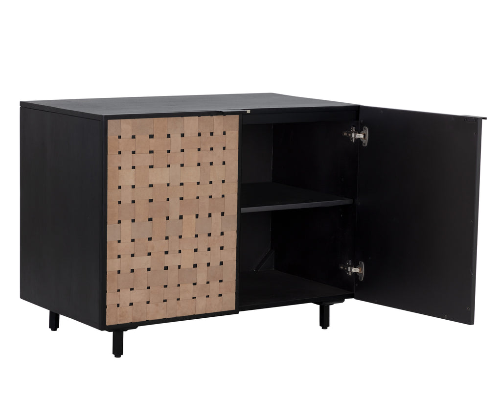 Omari Sideboard - Small - Suede Light Tan Leather | Sunpan Furniture - 110769