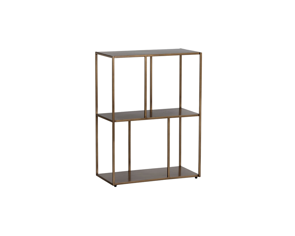 Eiffel Low Bookcase - Small - Antique Brass | Sunpan Furniture - 106600