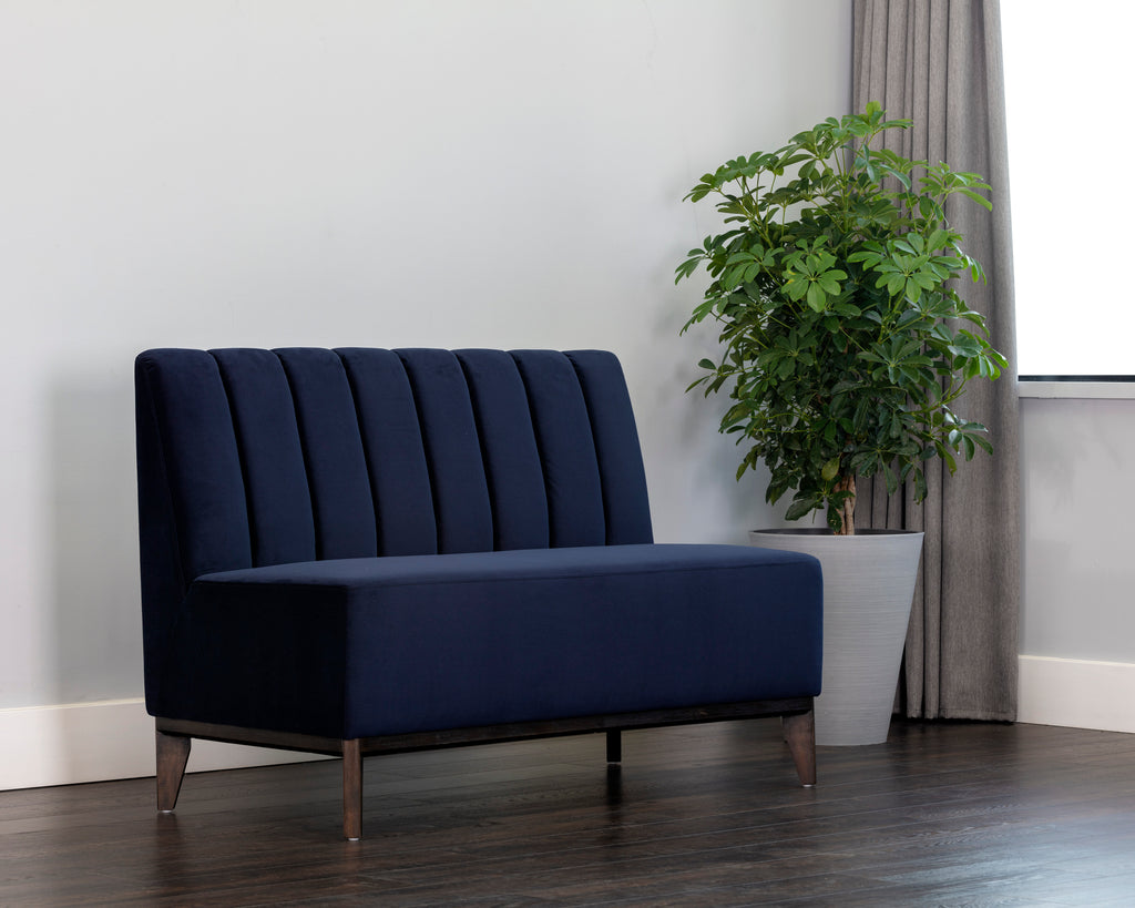 Kosovo Banquette - Brown - Abbington Navy | Sunpan Furniture - 111496