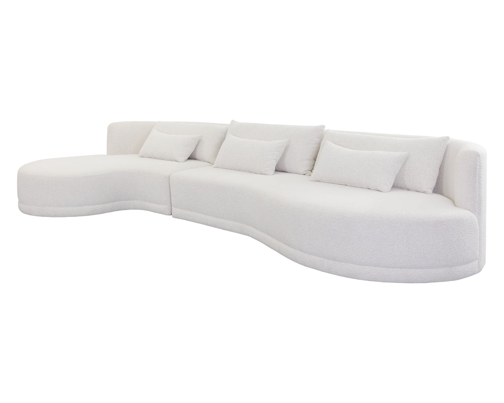 Laken Sofa Chaise - Laf - Copenhagen White | Sunpan Furniture - 111215