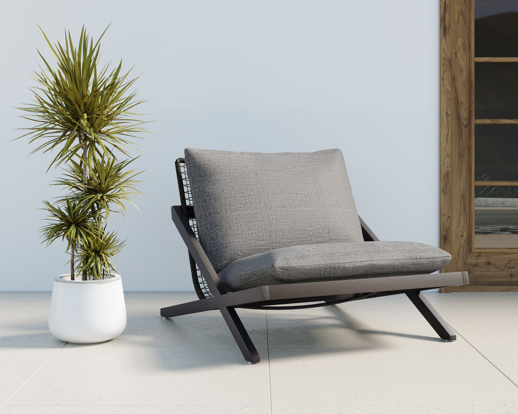 Bari Lounge Chair - Charcoal - Gracebay Grey | Sunpan Furniture - 109460