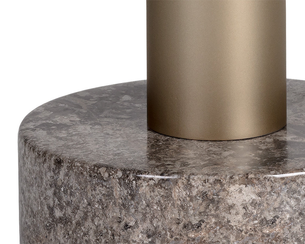 Monaco End Table - Gold - Grey Marble / Charcoal Grey | Sunpan Furniture - 104629