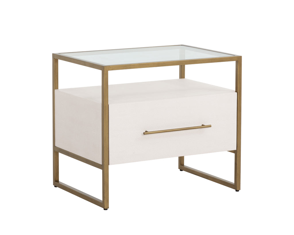 Venice Nightstand - Oyster Shagreen | Sunpan Furniture - 108148