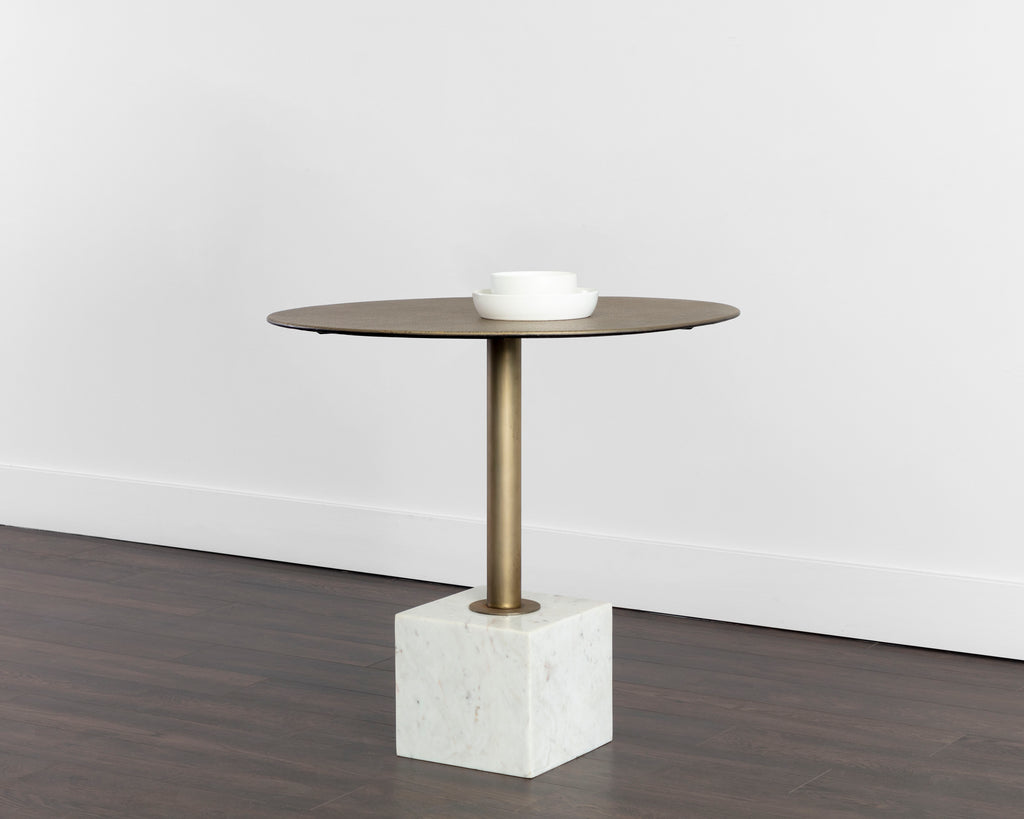 Kata Bistro Table - White Marble - 32" | Sunpan Furniture - 109639