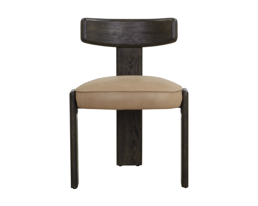 Horton Dining Chair - Dark Brown - Sahara Sand Leather | Sunpan Furniture - 111316