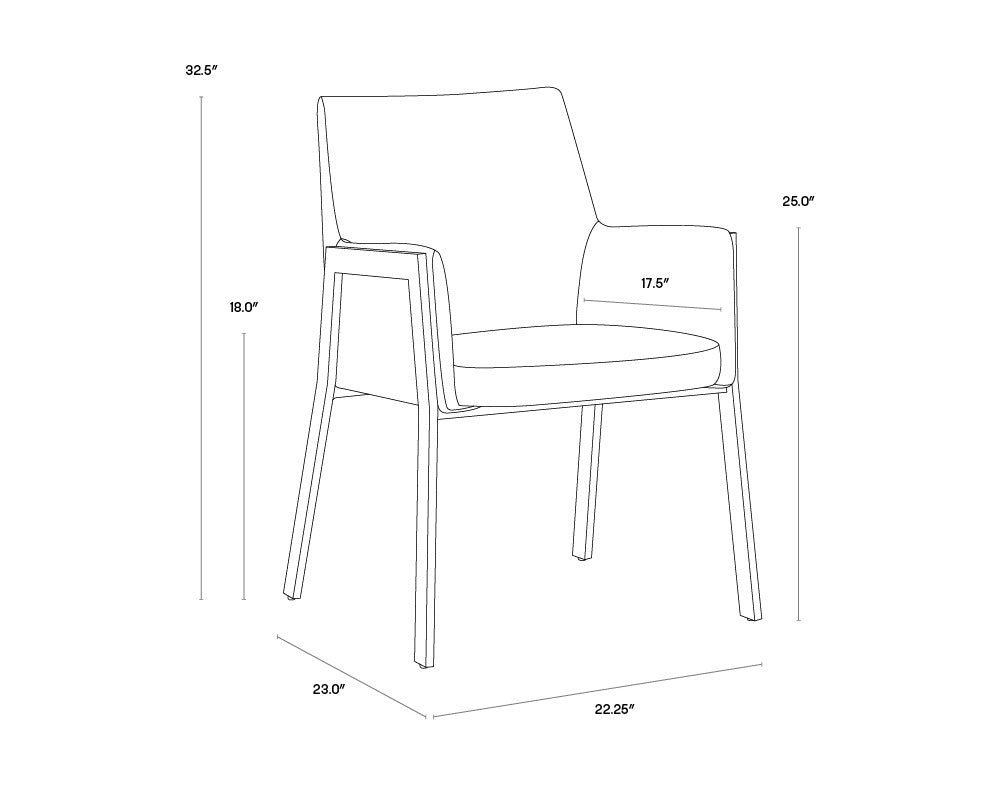 Bernadette Dining Armchair - Bravo Cognac | Sunpan Furniture - 105286