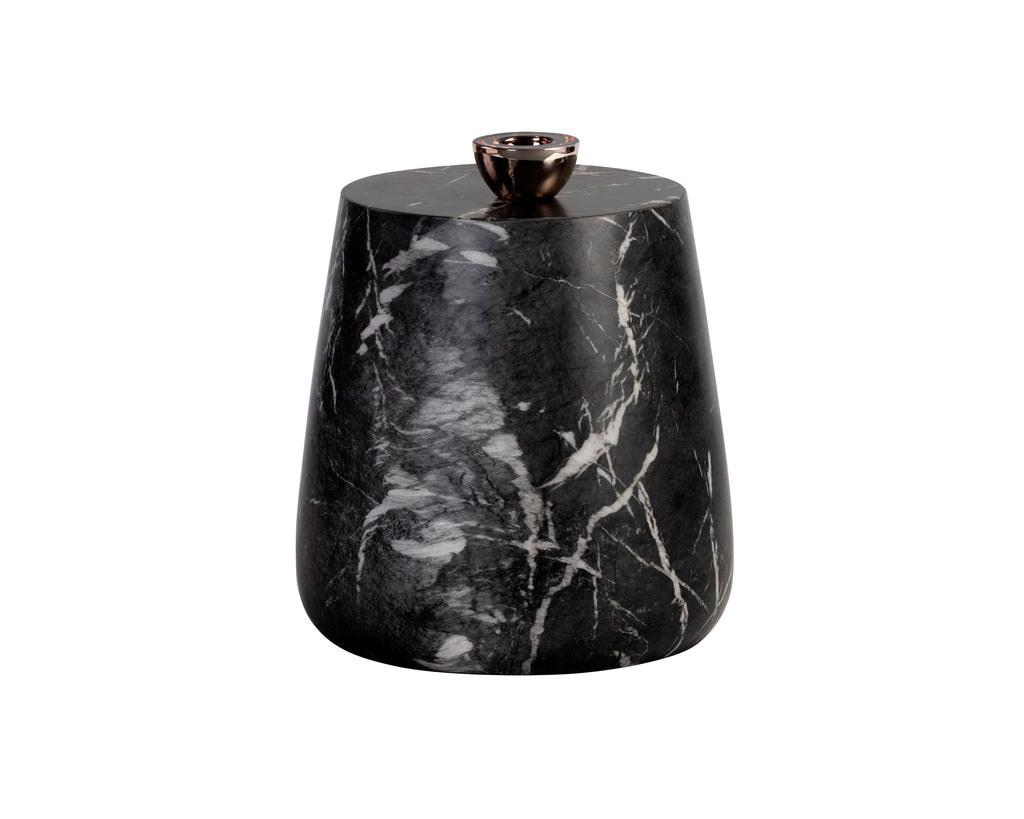 Aries End Table - Marble Look - Black | Sunpan Furniture - 106403