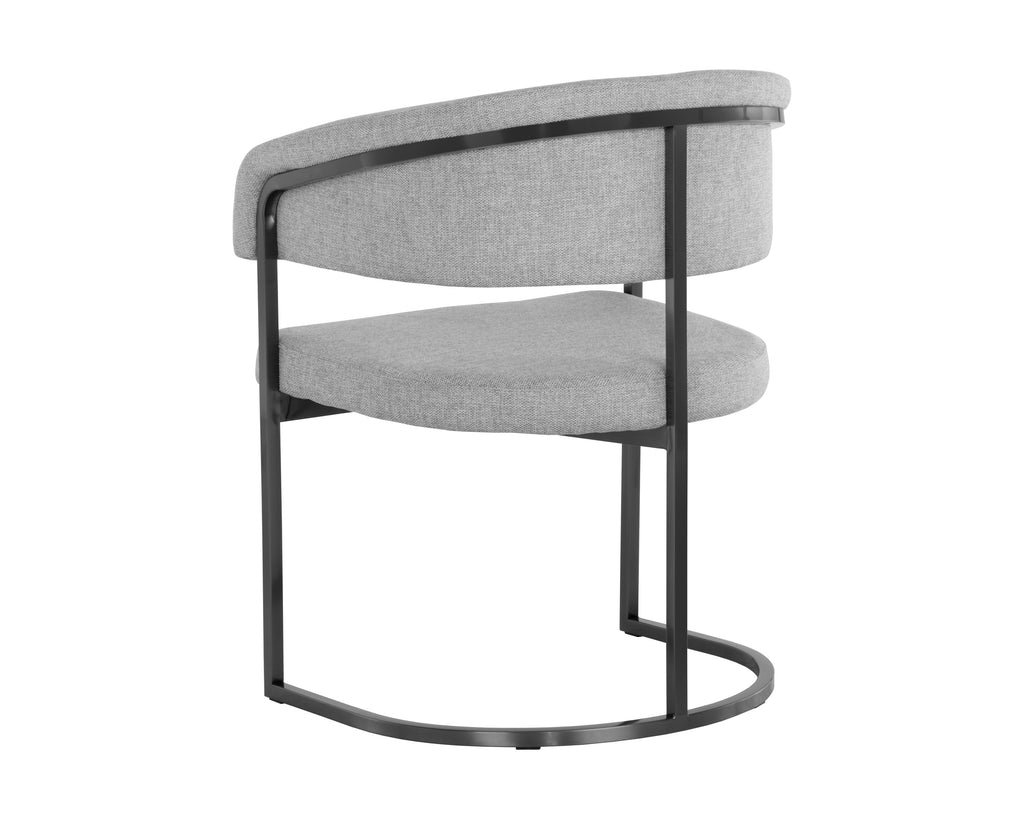 Marris Dining Armchair - Gunmetal - Belfast Heather Grey | Sunpan Furniture - 107885