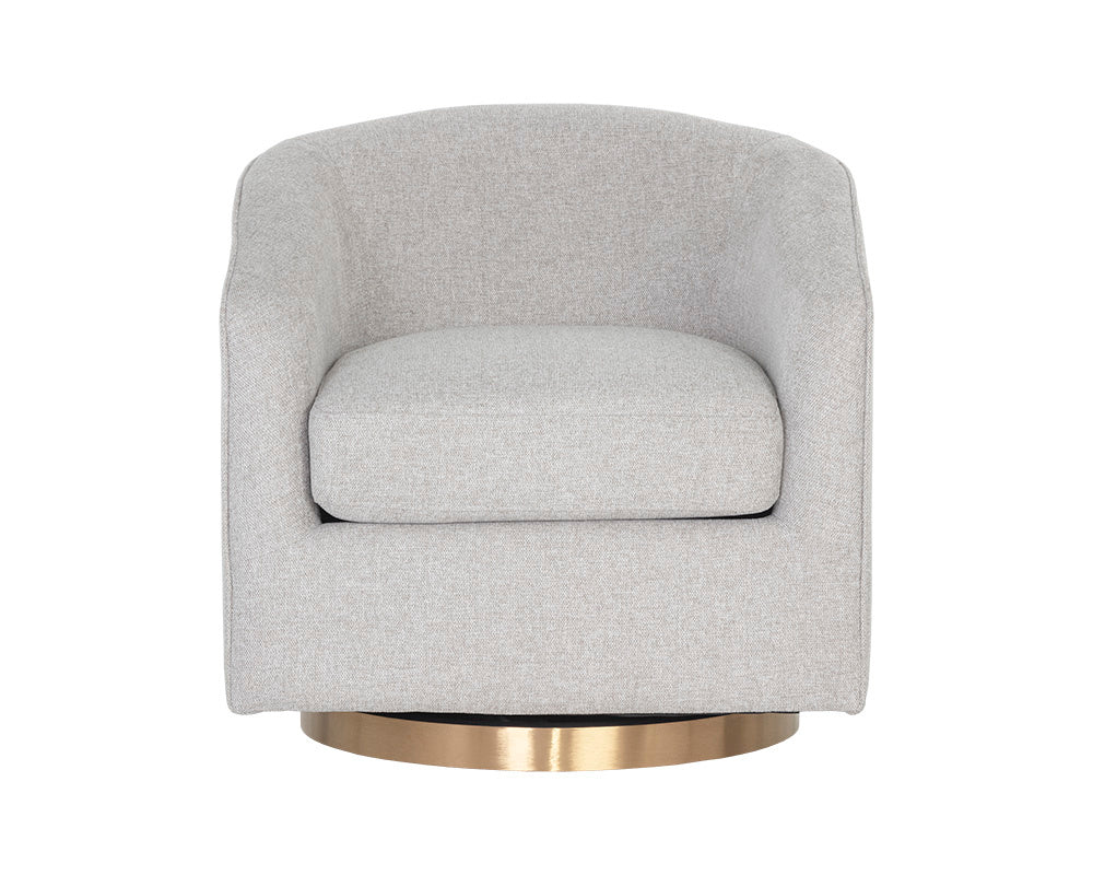 Hazel Swivel Lounge Chair - Gold - Belfast Heather Grey | Sunpan Furniture - 106561