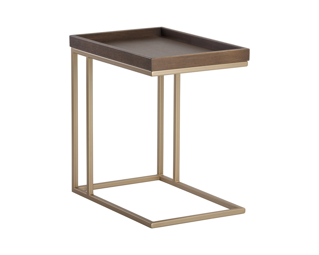 Arden C-Shaped Side Table - Gold - Raw Umber | Sunpan Furniture - 105235