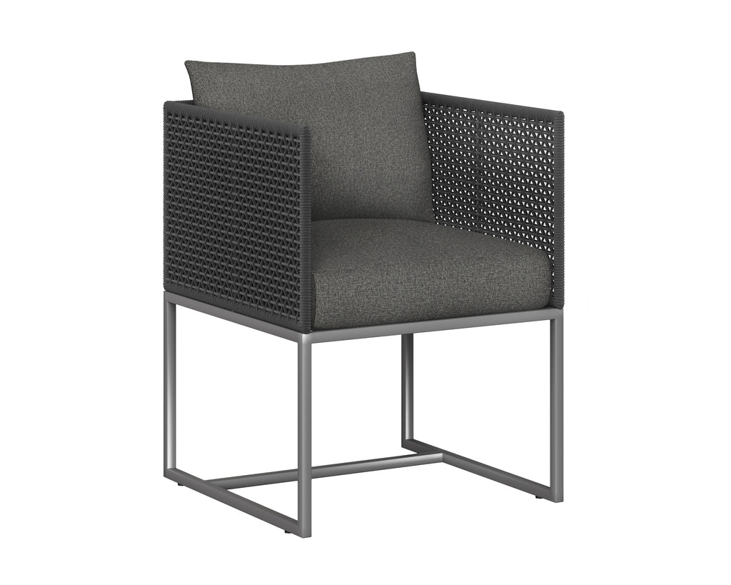 Crete Dining Armchair - Dark Grey - Gracebay Grey | Sunpan Furniture - 109485