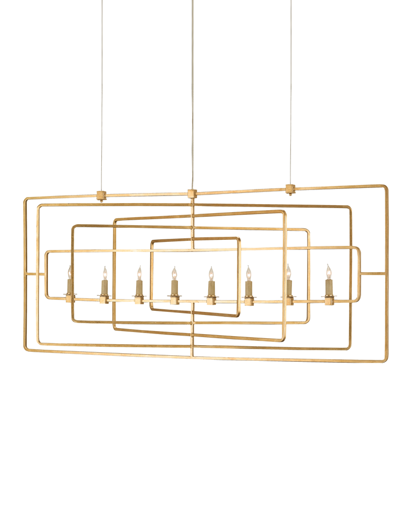 Currey & Co Metro Gold Rectangular Chandelier | 9542