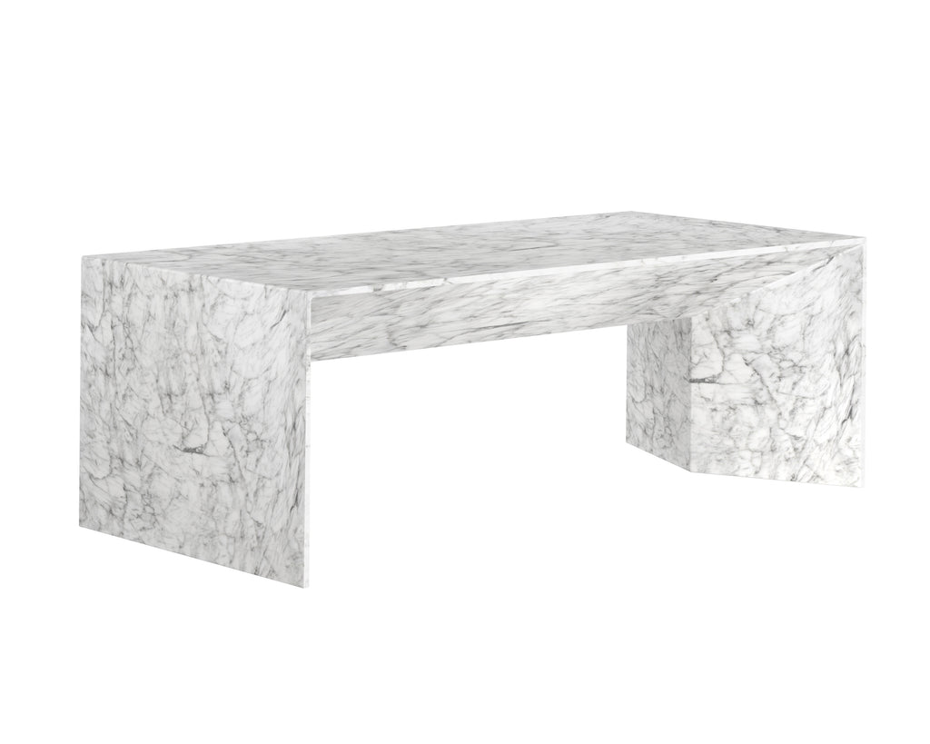 Nomad Coffee Table - Marble Look - White | Sunpan Furniture - 108025