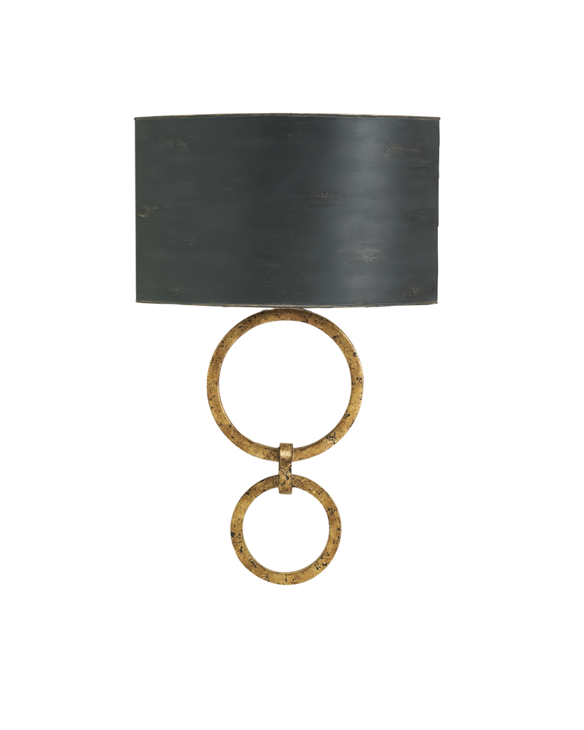 Currey & Co Bolebrook Black Wall Sconce, Black Shade | 5910