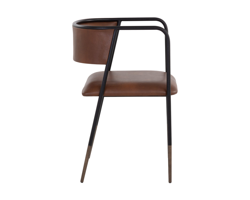 Brenan Dining Armchair - Bravo Cognac | Sunpan Furniture - 108946