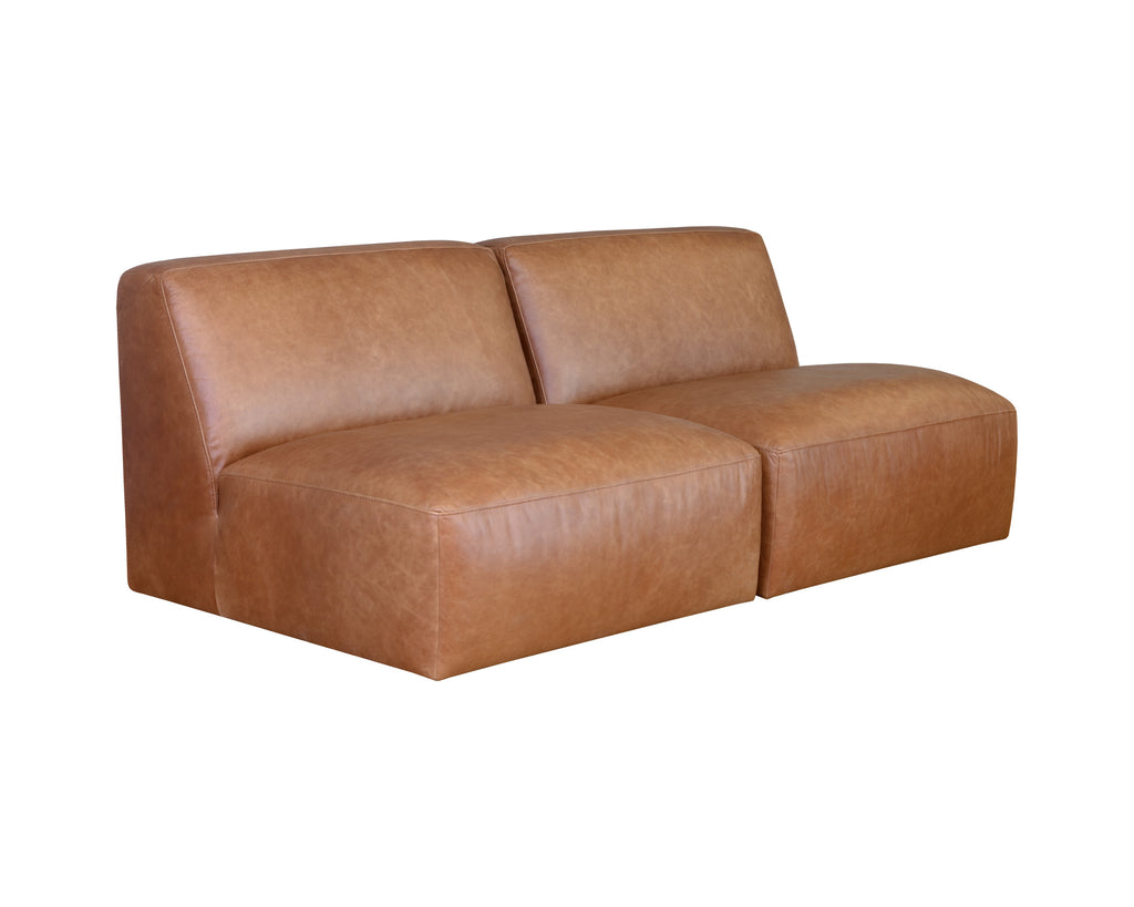 Watson Modular - Armless Chair - Marseille Camel Leather | Sunpan Furniture - 106176