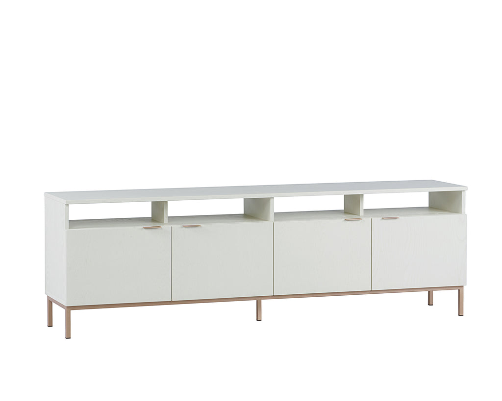 Ambrose Modular Media Console And Cabinet - Champagne Gold - Cream | Sunpan Furniture - 107172