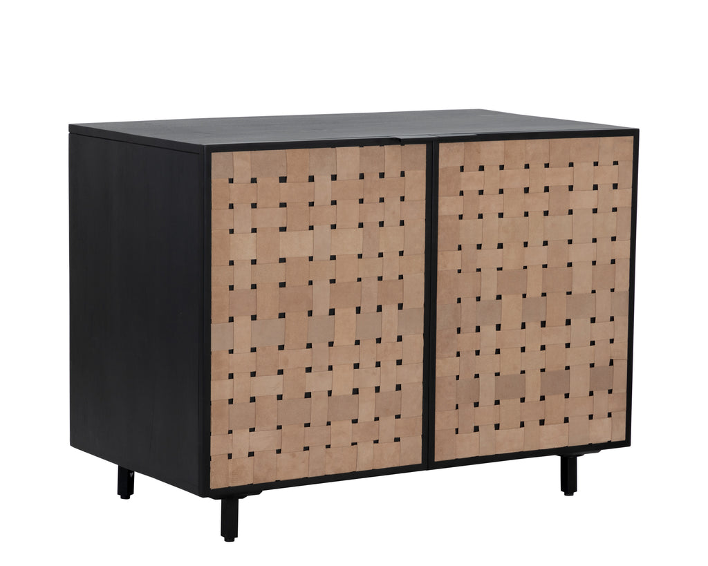 Omari Sideboard - Small - Suede Light Tan Leather | Sunpan Furniture - 110769