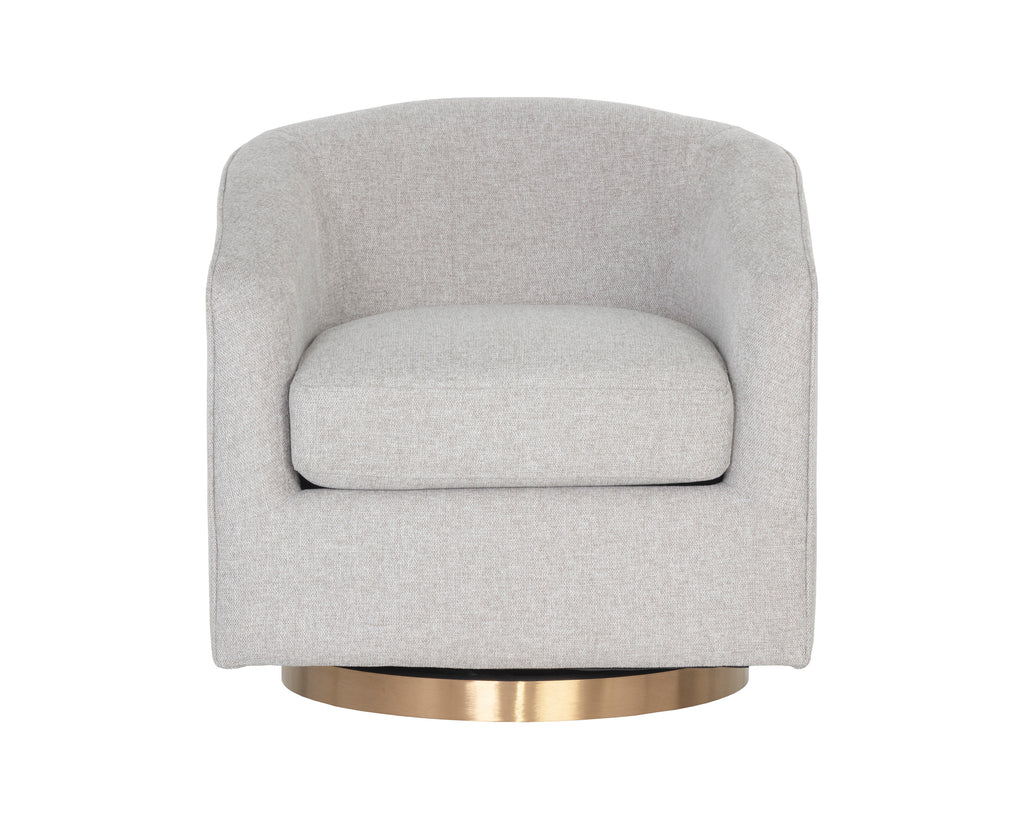 Hazel Swivel Lounge Chair - Gold - Belfast Heather Grey | Sunpan Furniture - 106561