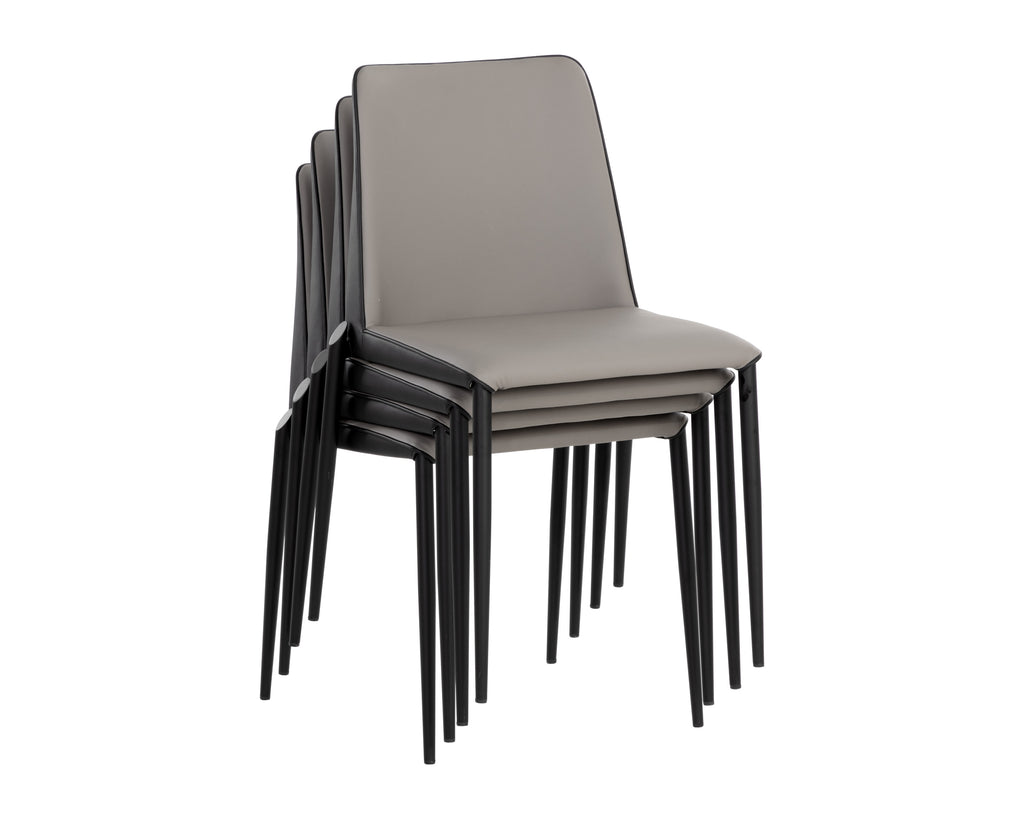 Renee Stackable Dining Chair - Dillon Stratus / Dillon Black | Sunpan Furniture - 107879