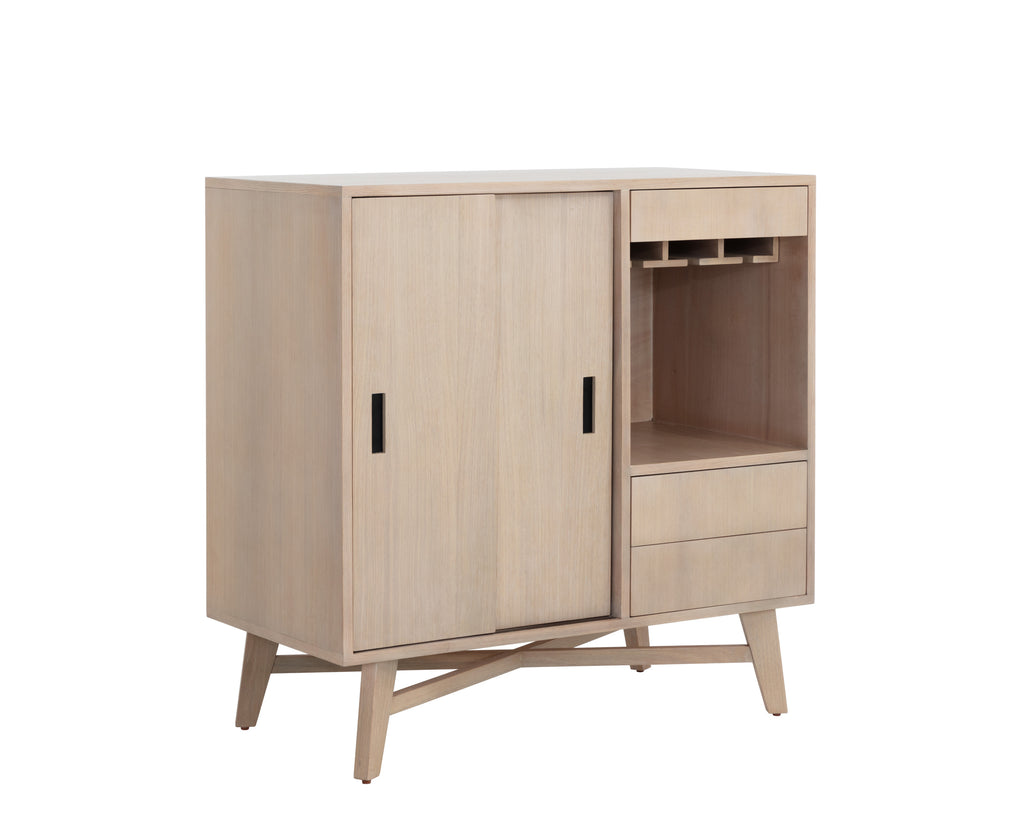 Caven Bar Cabinet - Light Oak | Sunpan Furniture - 109104