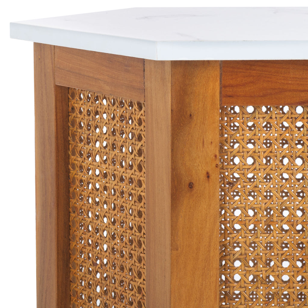 Safavieh Danez Hexagon Cane Accent Table, ACC2101