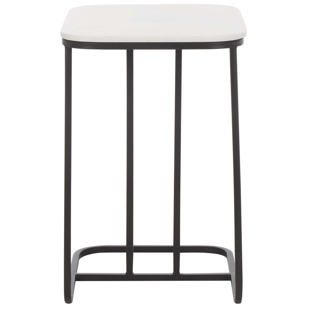 Safavieh Yenna Accent Table, White Marble / Black