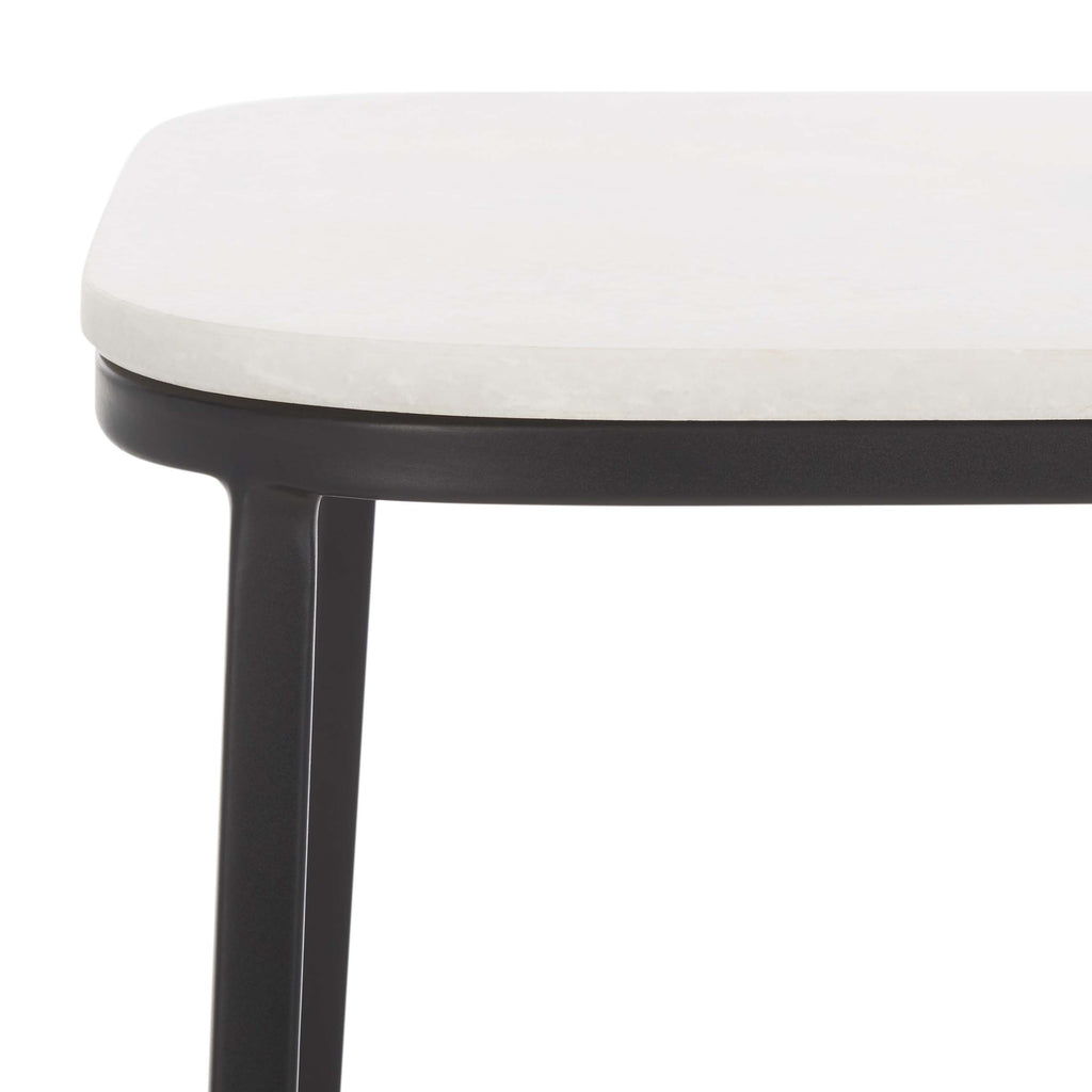 Safavieh Yenna Accent Table, White Marble / Black