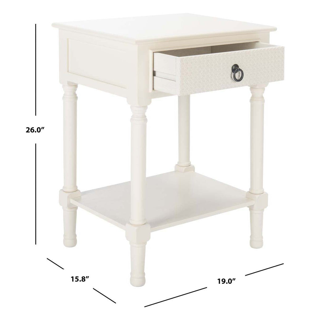 Safavieh Ha's 1Drw Accent Table -White