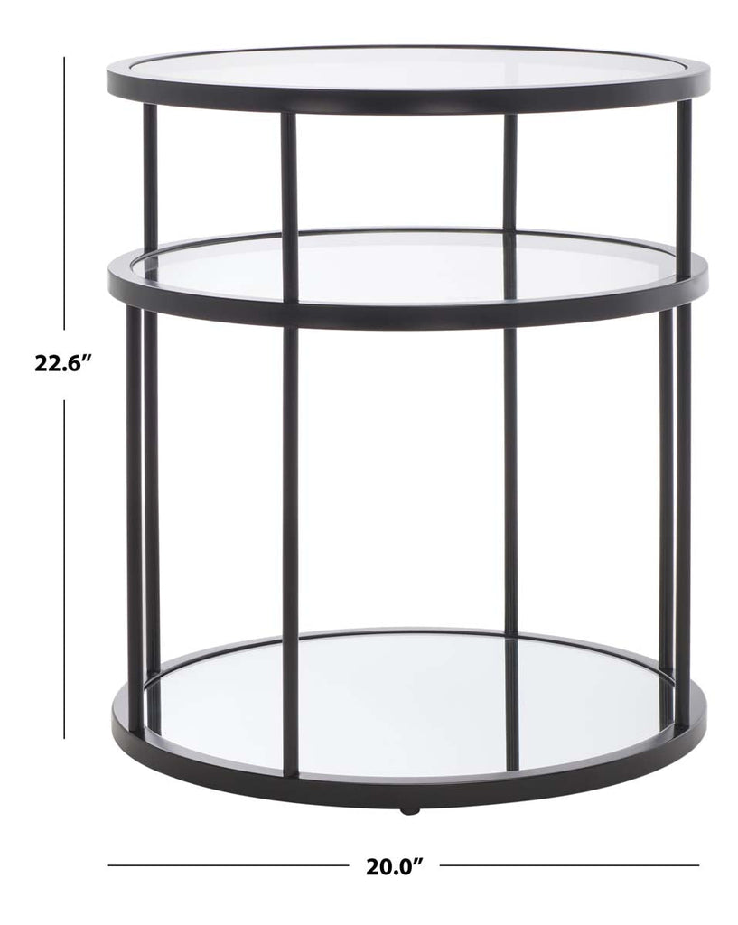 Safavieh Layta 3 Shelf Accent Table - Matte Black