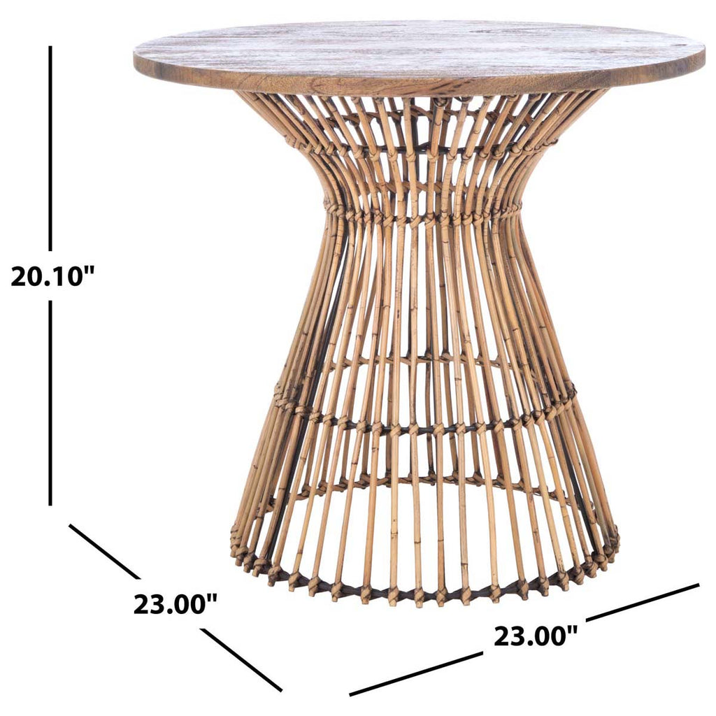 Safavieh Whent Round Accent Table - Honey Brwn Wash / Black