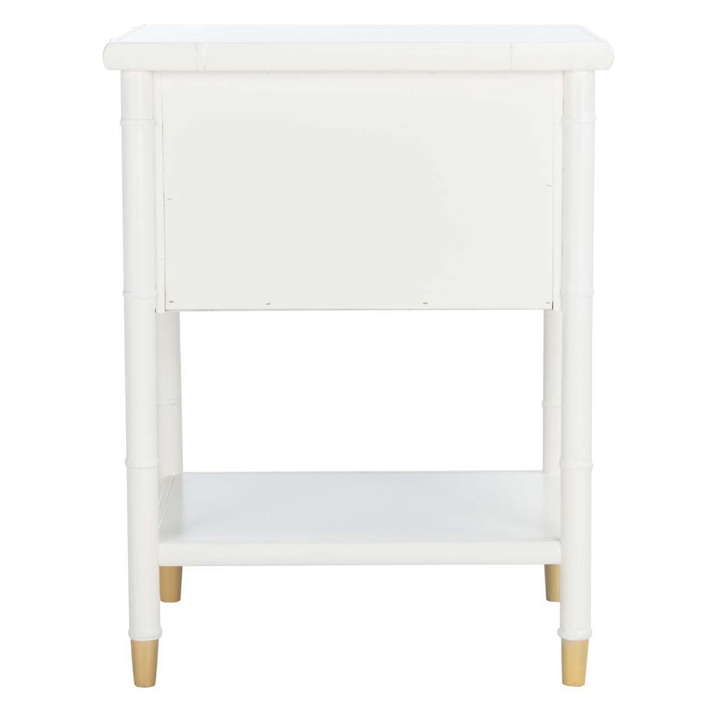 Safavieh Ahab 2 Drawer 1 Shelf Accent Table - White / Gold