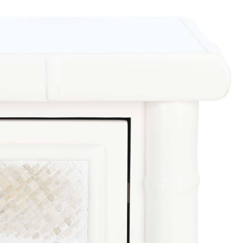 Safavieh Ahab 2 Drawer 1 Shelf Accent Table - White / Gold