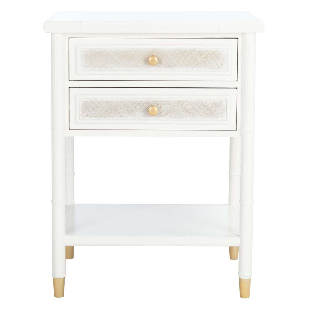 Safavieh Ahab 2 Drawer 1 Shelf Accent Table - White / Gold