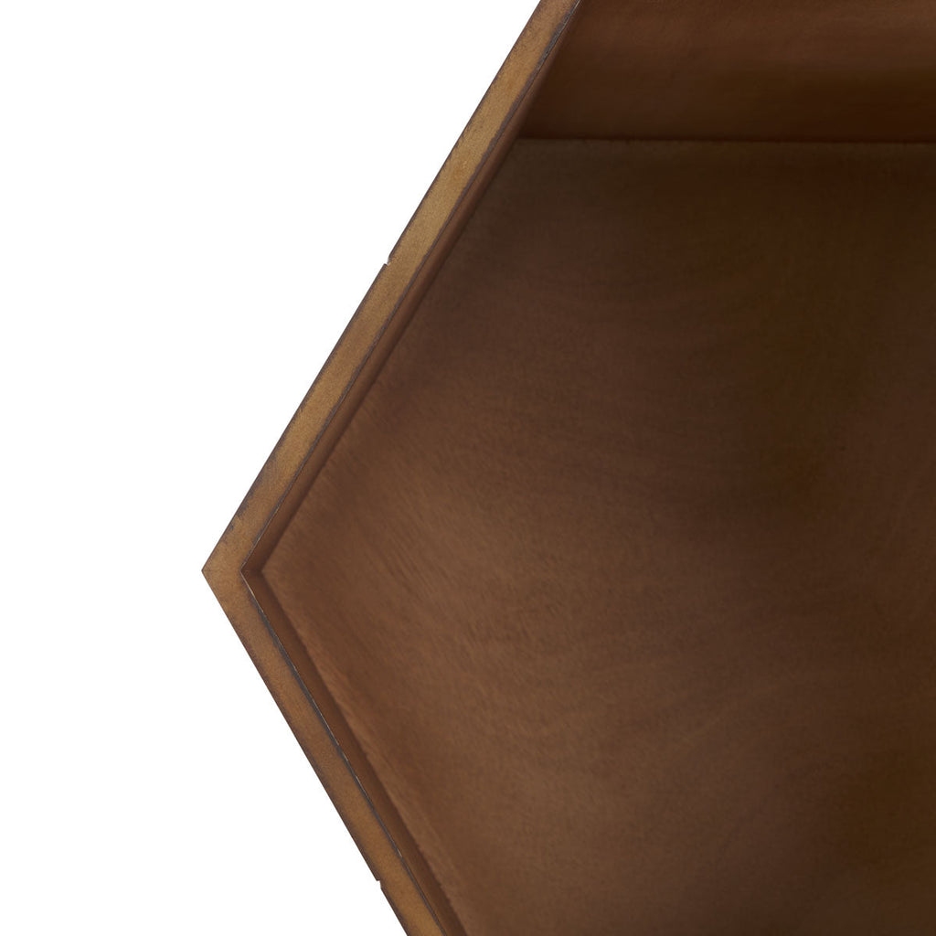 Safavieh Rafaela Hexagon Accent Table - Walnut / White