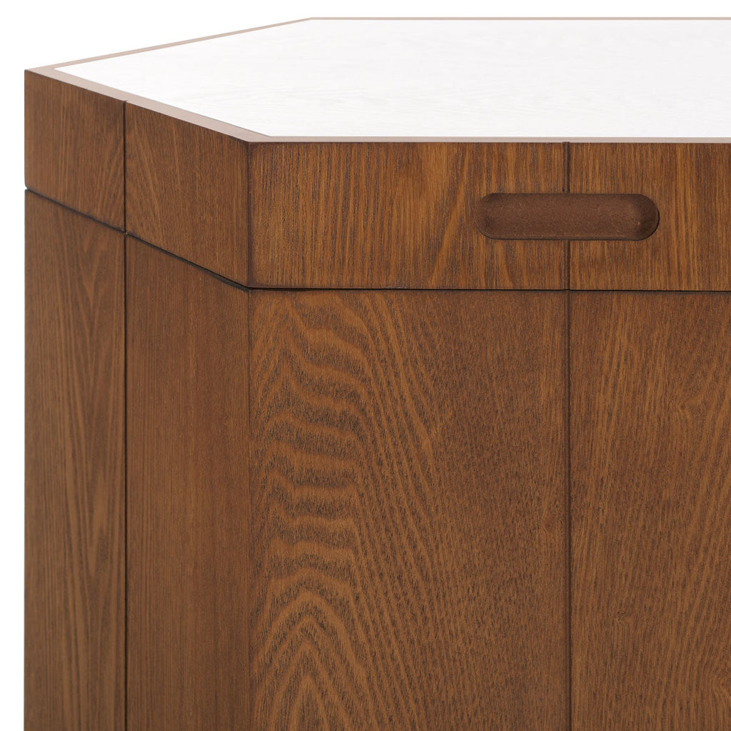 Safavieh Rafaela Hexagon Accent Table - Walnut / White