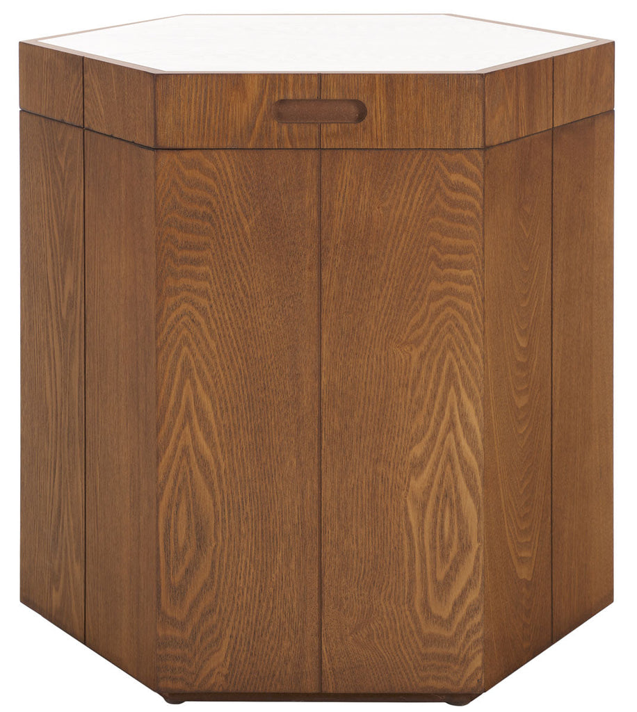 Safavieh Rafaela Hexagon Accent Table - Walnut / White