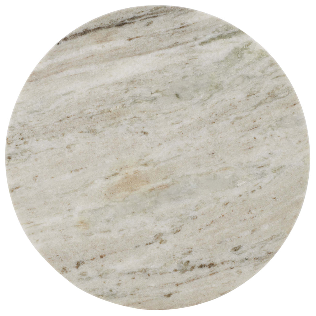 Safavieh Guenon Round Accent Table - Sand Brown Marble / Black