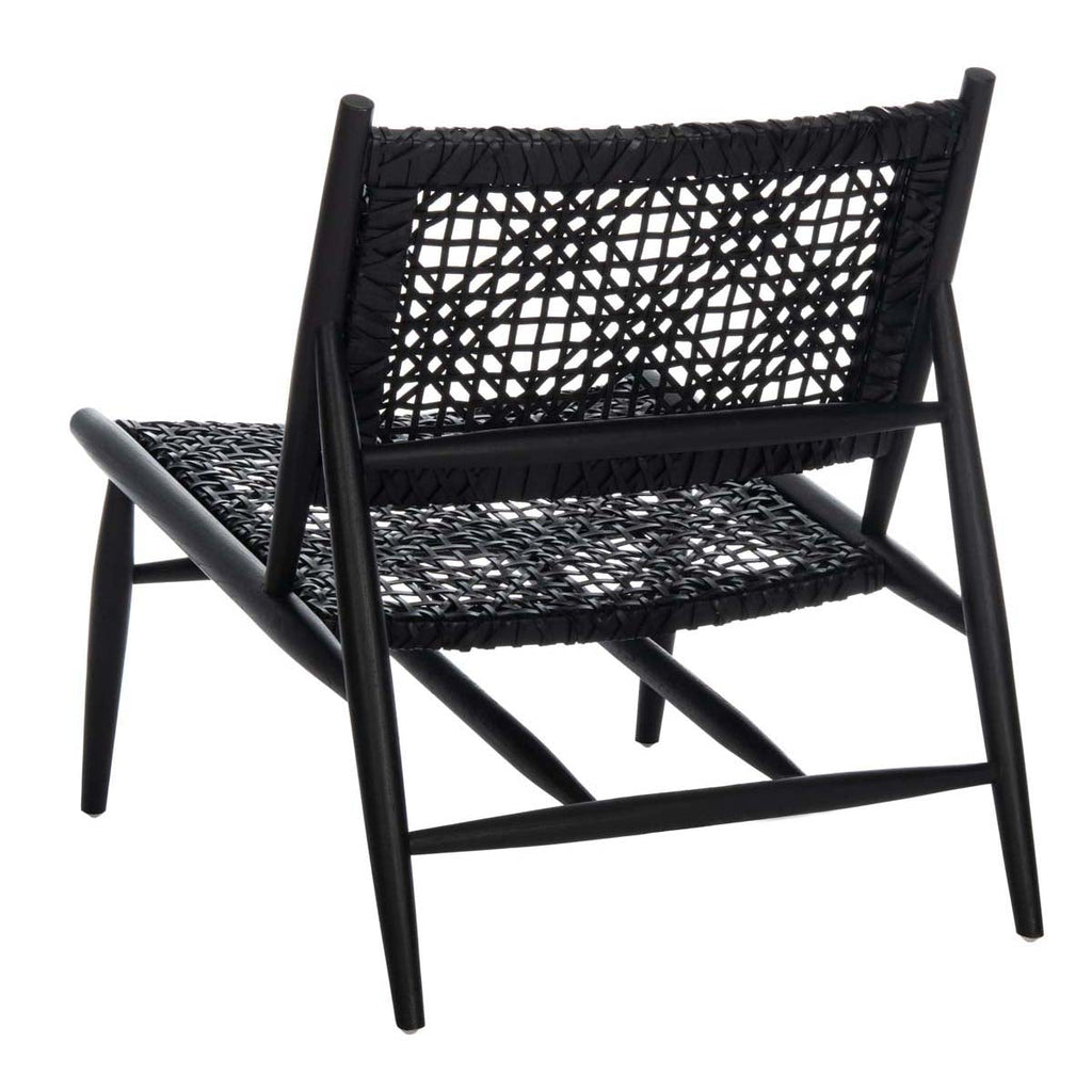 Safavieh Bandelier Accent Chair - Black/Black Leather