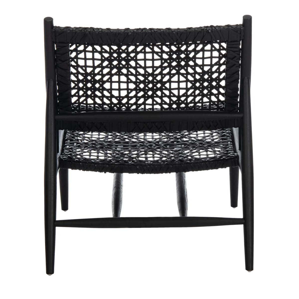 Safavieh Bandelier Accent Chair - Black/Black Leather