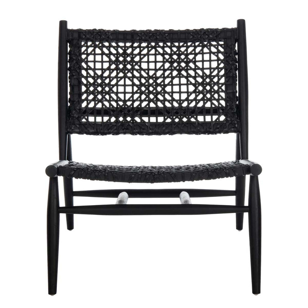 Safavieh Bandelier Accent Chair - Black/Black Leather