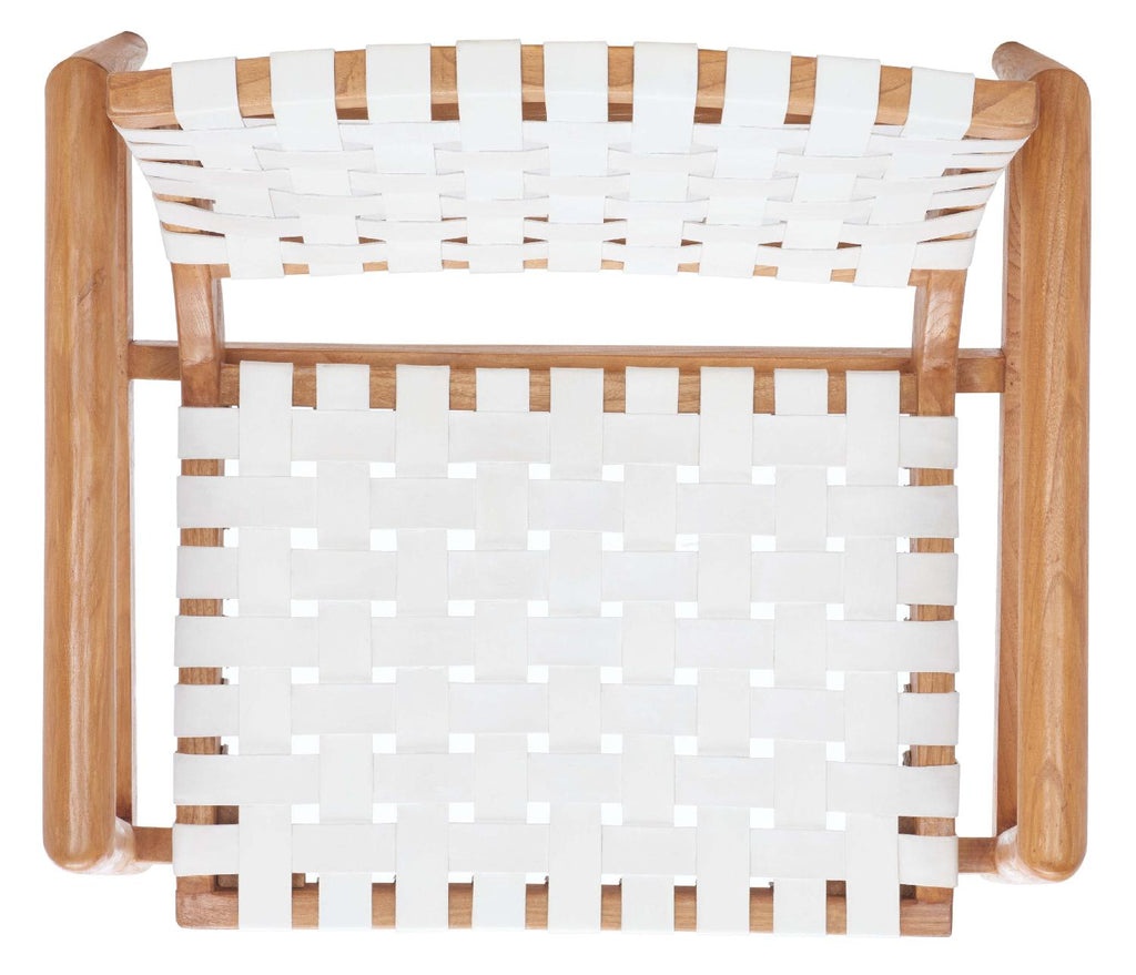 Safavieh Bellona Leather Woven Accent Chair - White