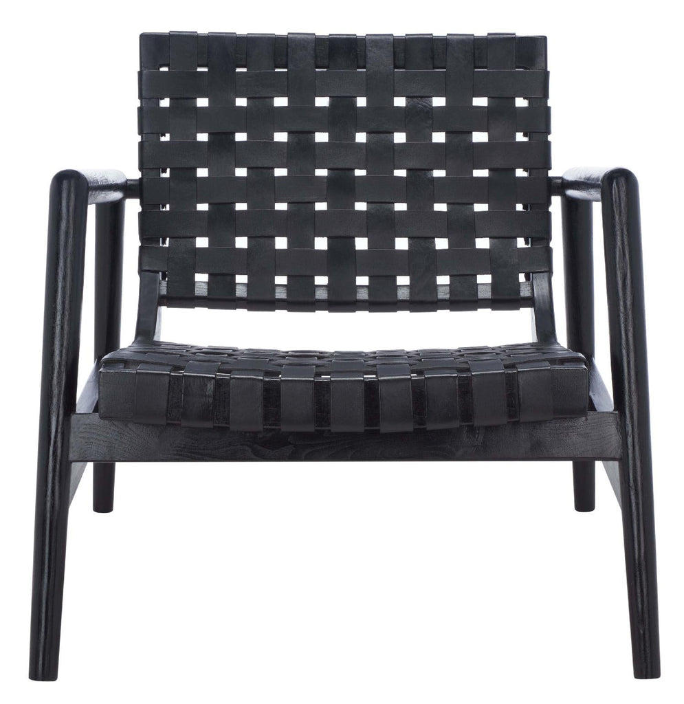 Safavieh Bellona Leather Woven Accent Chair - Black