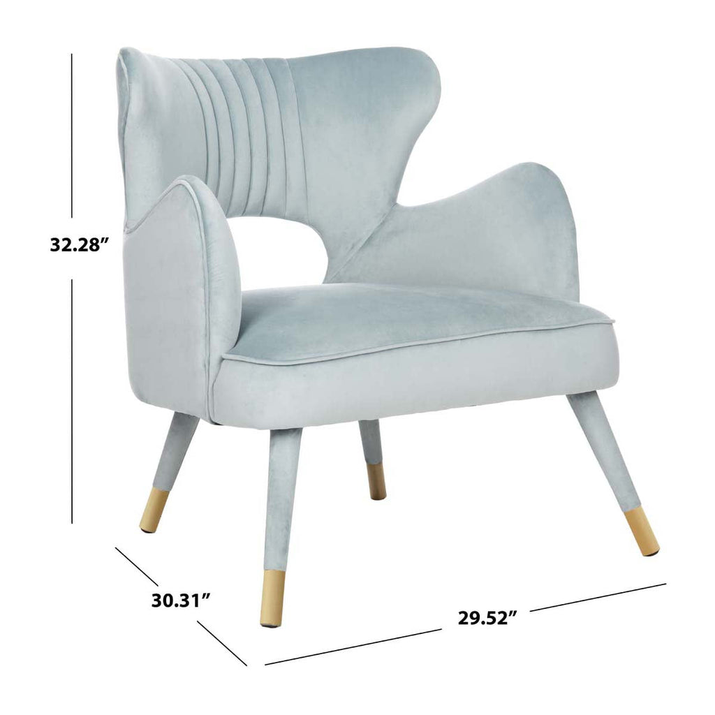 Safavieh Blair Wingback Accent Chair - Slate Blue/Gold