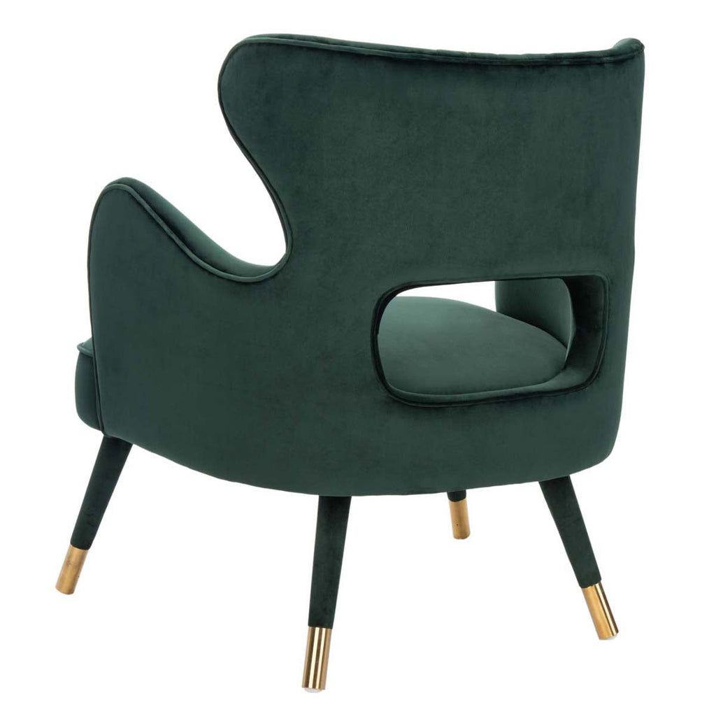 Safavieh Blair Wingback Accent Chair - Forest Green/Gold