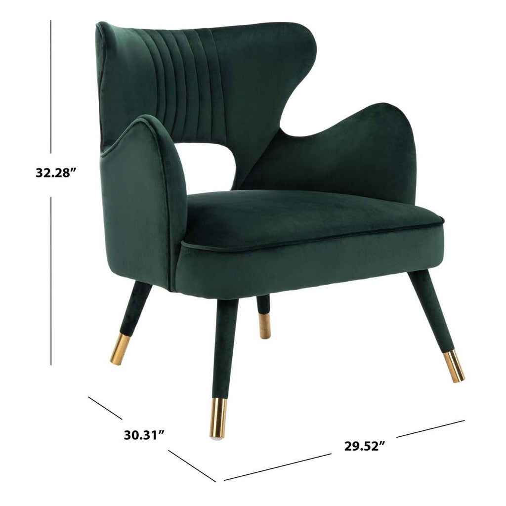 Safavieh Blair Wingback Accent Chair - Forest Green/Gold